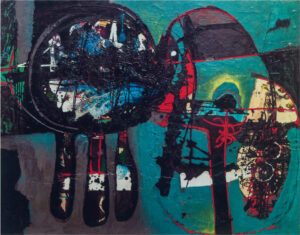 Gianni Dova. Senza titolo, 1953-1954. Olio su tela, 80x100cm