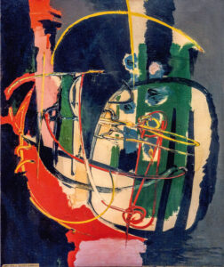 Gianni Dova. Piccolo Carnevale, 1953-1954. Olio su tela, 60x50cm